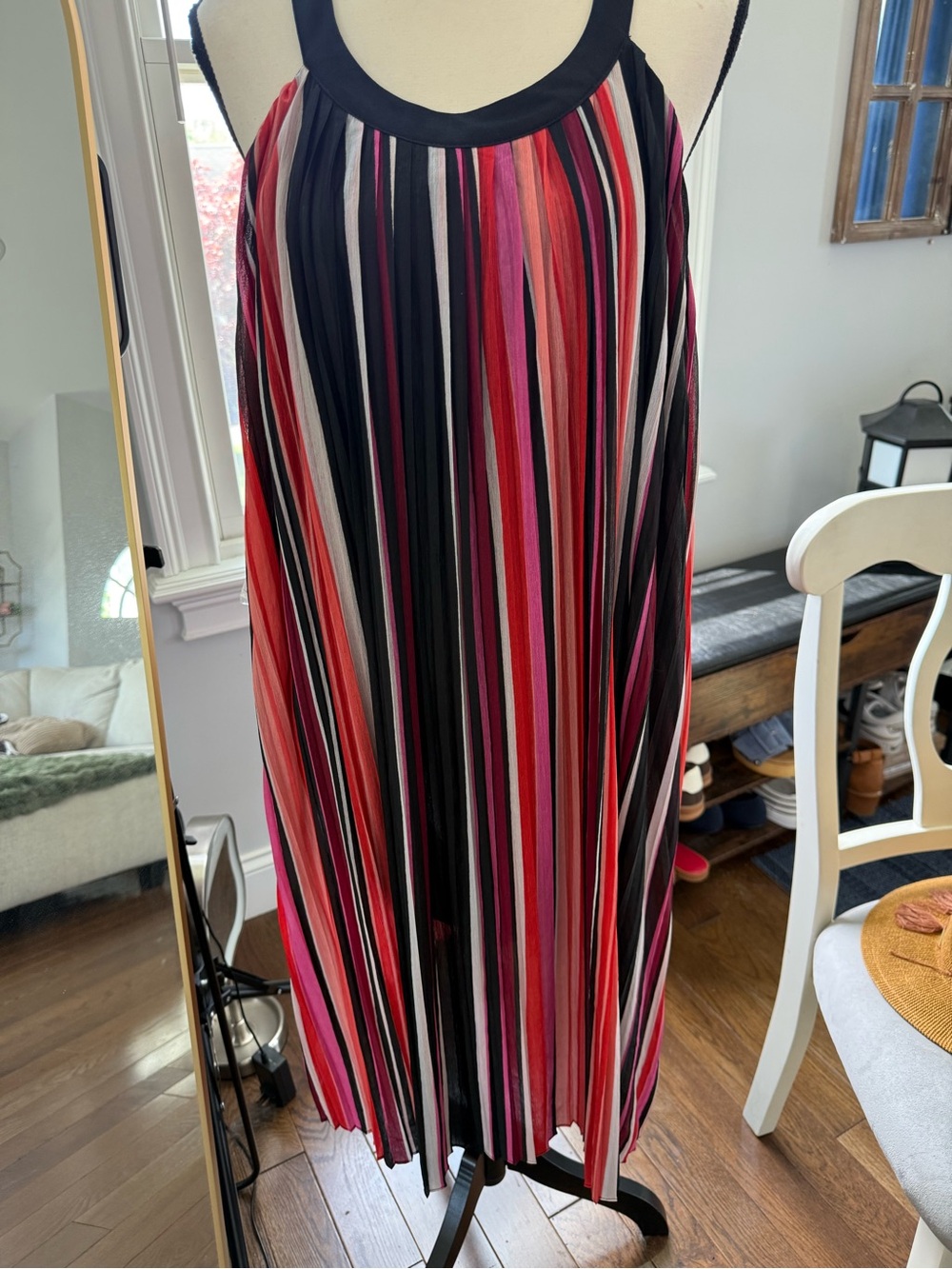 Worthington Multicolor Striped Pleated and lined Dress - size 2X
